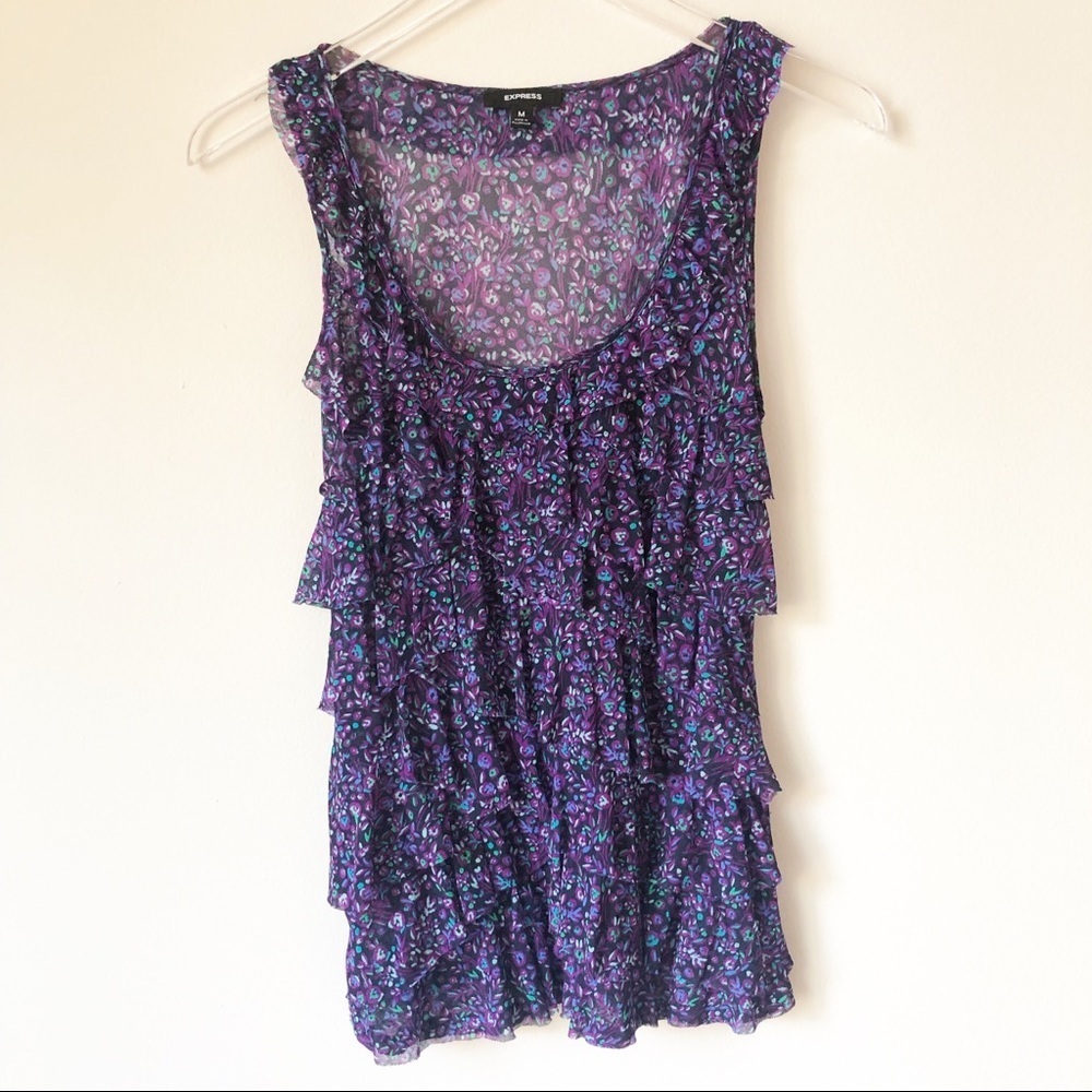 Express Ruffle Sleeveless Top